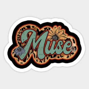 Retro Muse Gifts Name Flowers Personalized Styles Sticker